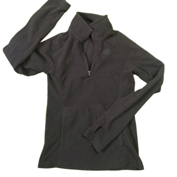 The North Face Tops - The North Face 1/2 Zip Fleece Pullover Black XS